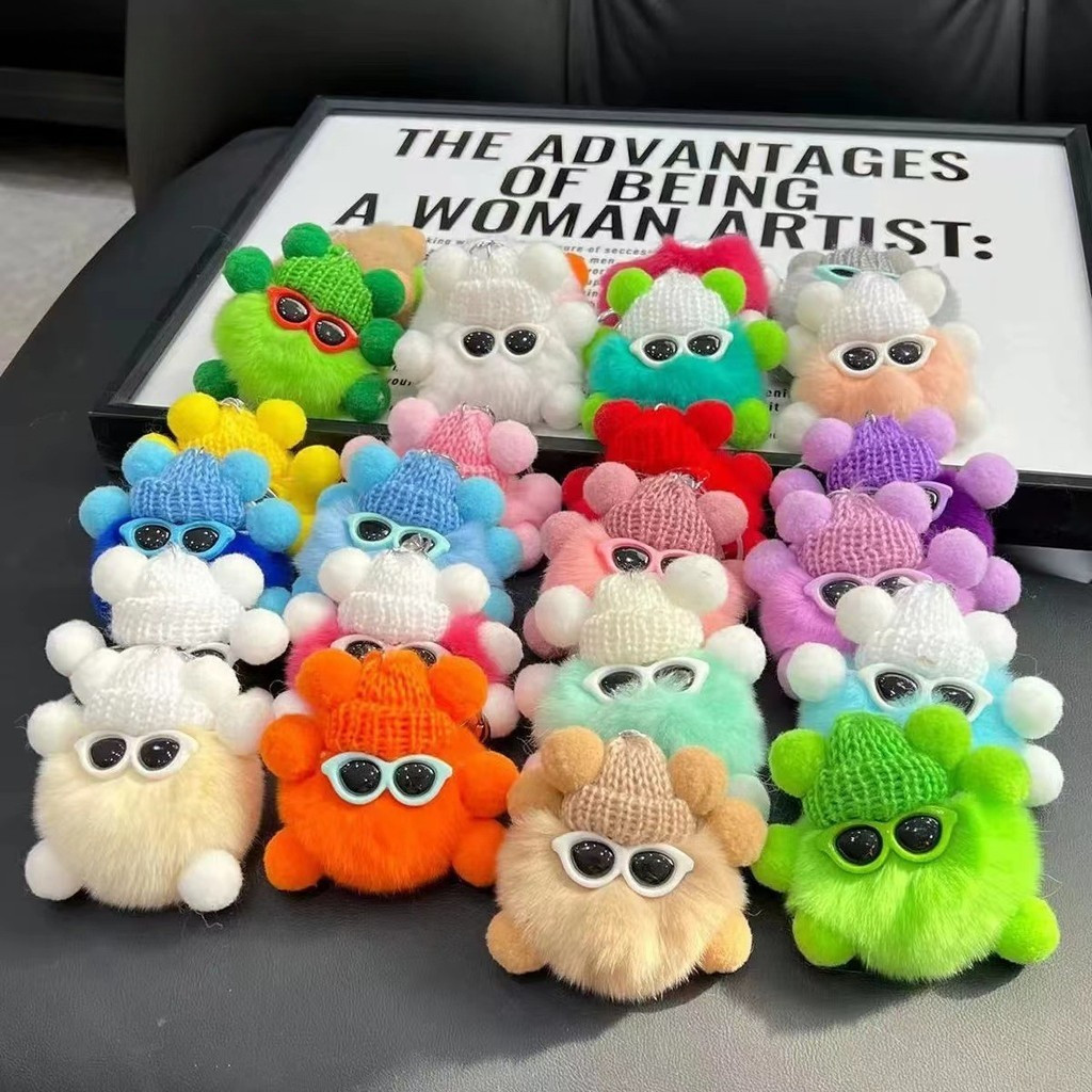 [K.Anissa] Gantungan Mobil Kelinci Rex Lucu - Boneka Bulu Mini Aksesoris Mobil & Tas, Hadiah Unik de