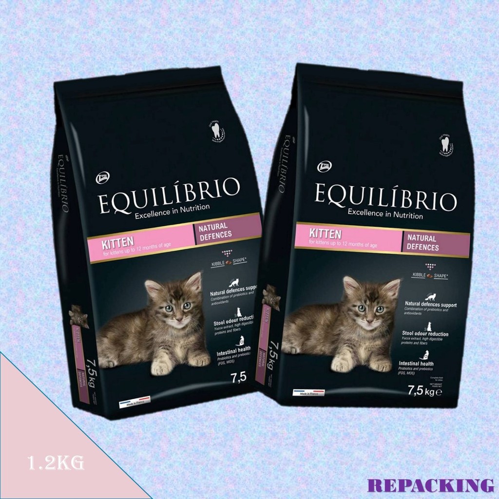 Equilibrio Kitten 1000g REPACK - Makanan anak kucing equil kitten 1 kg