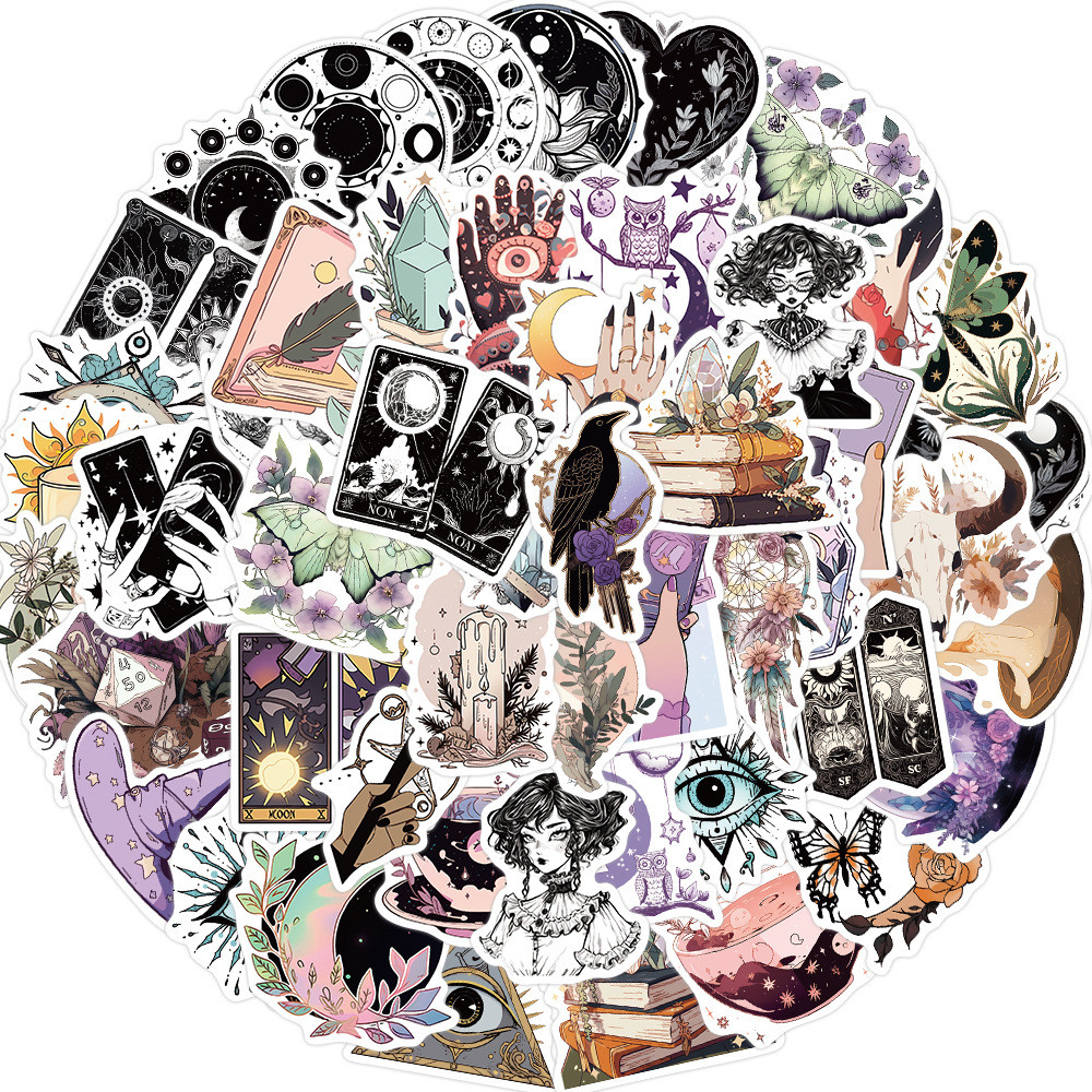 

50 PCS Aesthetic Magic Witchy Adults Stickers Waterproof Vinyl for Water Bottle,Laptop,Phone,Scrapbooks,Witchcraft, Journaling