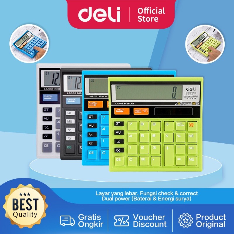 

Deli Kalkulator Desktop 12 Digit Desain unik garansi 3 tahun E39231F