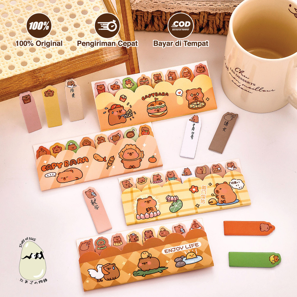 

Sticky Note l Sticky Note l Kertas tempel l Post it l Memo Set isi 8 l Kertas Tempel l Capybara