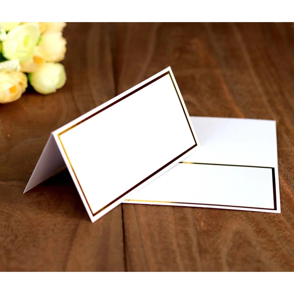 

30/50/100pcs Gold Name Place Card Wedding Seating Number Table Card Birthday Party Sign In Classmate Dinner Greeting Seat Card