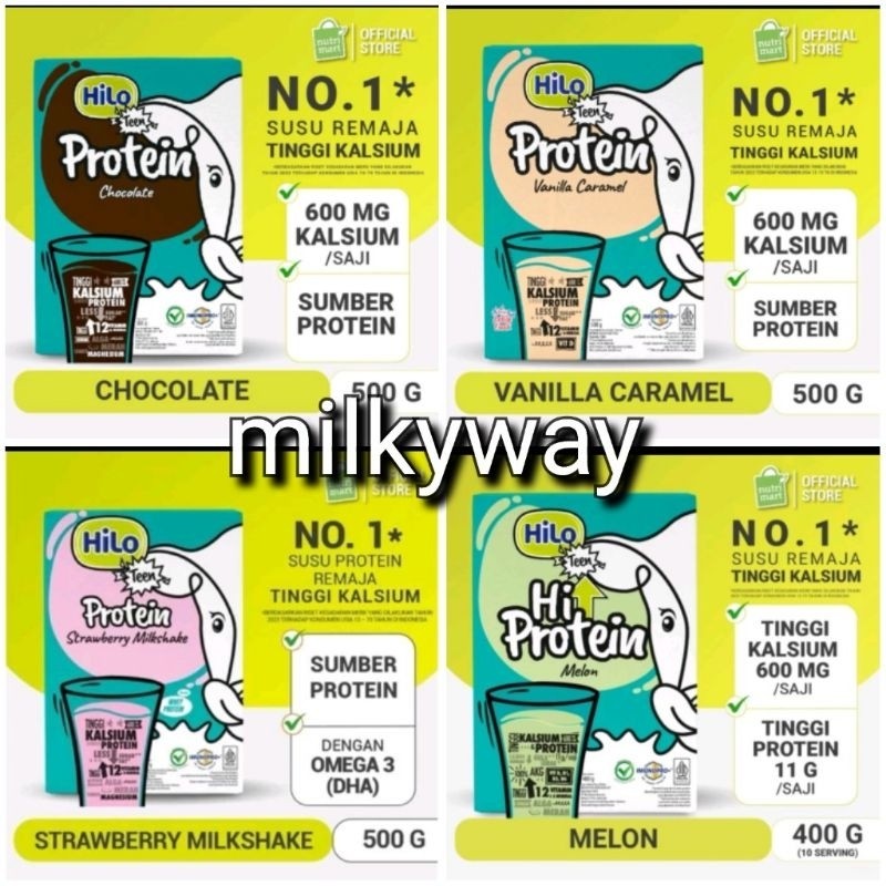 

hilo teen 500 gr chocolate vanila caramel melon strawberry milkshake susu pertumbuhan tinggi badan new