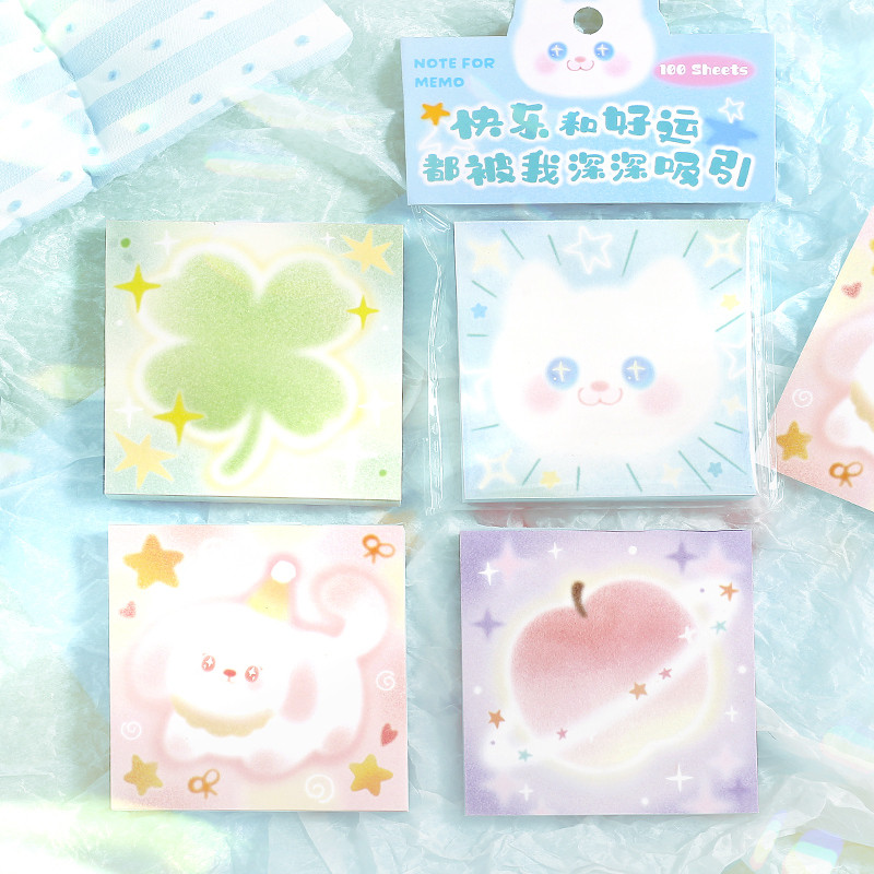 

Kawaii Summer Style Memo Pads Set 100pages Square Memo Pad Set Cute Sticky Notes for School Stationery