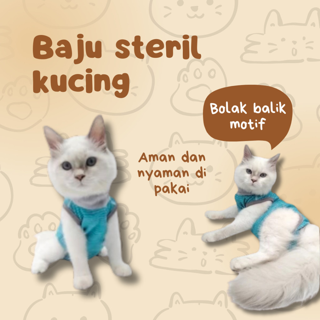 Baju Steril Kucing Anjing Betina Jantan Untuk Recovery Pasca Operasi