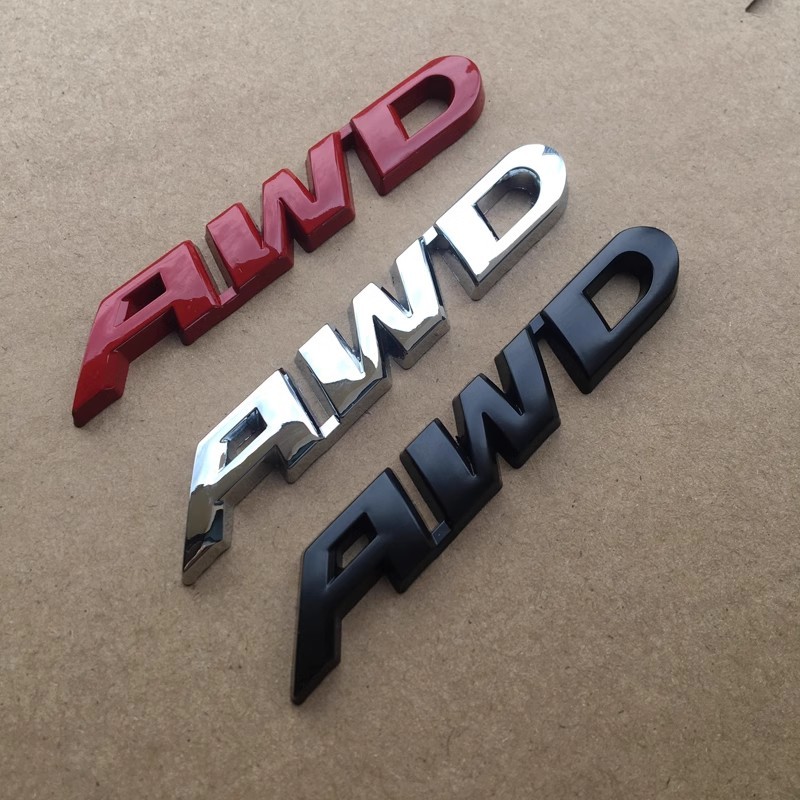 1X 3D Metal AWD Car Letters For Civic CRV RAV4 AWD Emblem Sticker Fender Trunk Badge Accessories