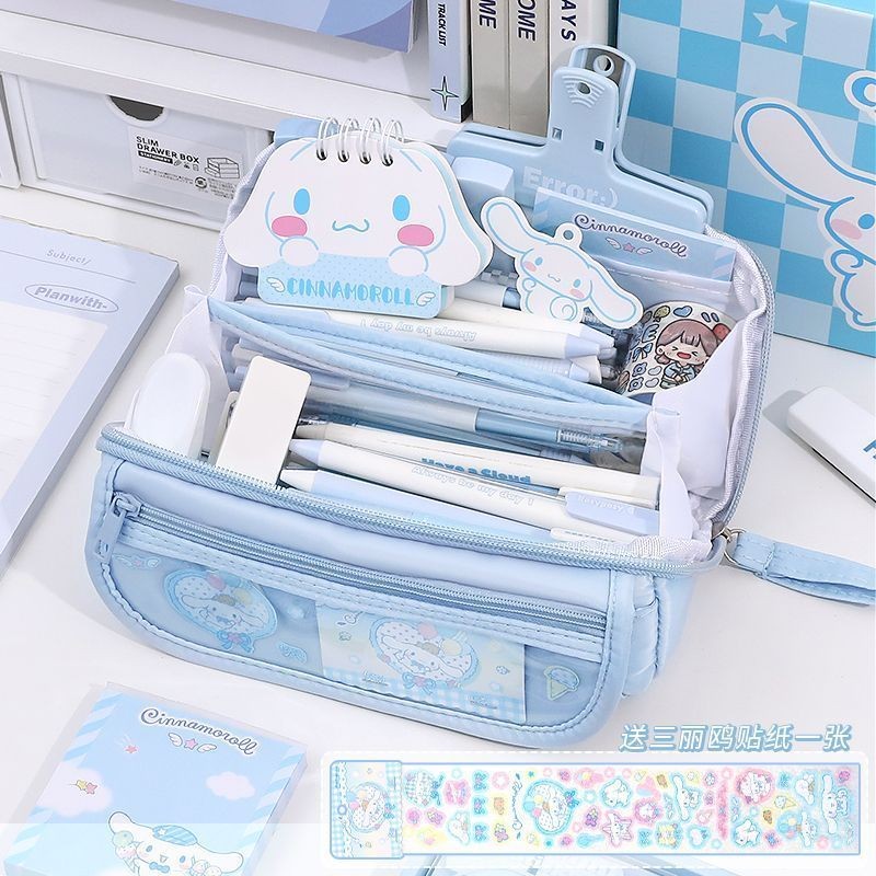 

Sanrio MINISO Stationery Box My Melody Creative Large Capacity Pencil Box Cartoon Anime Figures Children Pencil Case Kids Gift