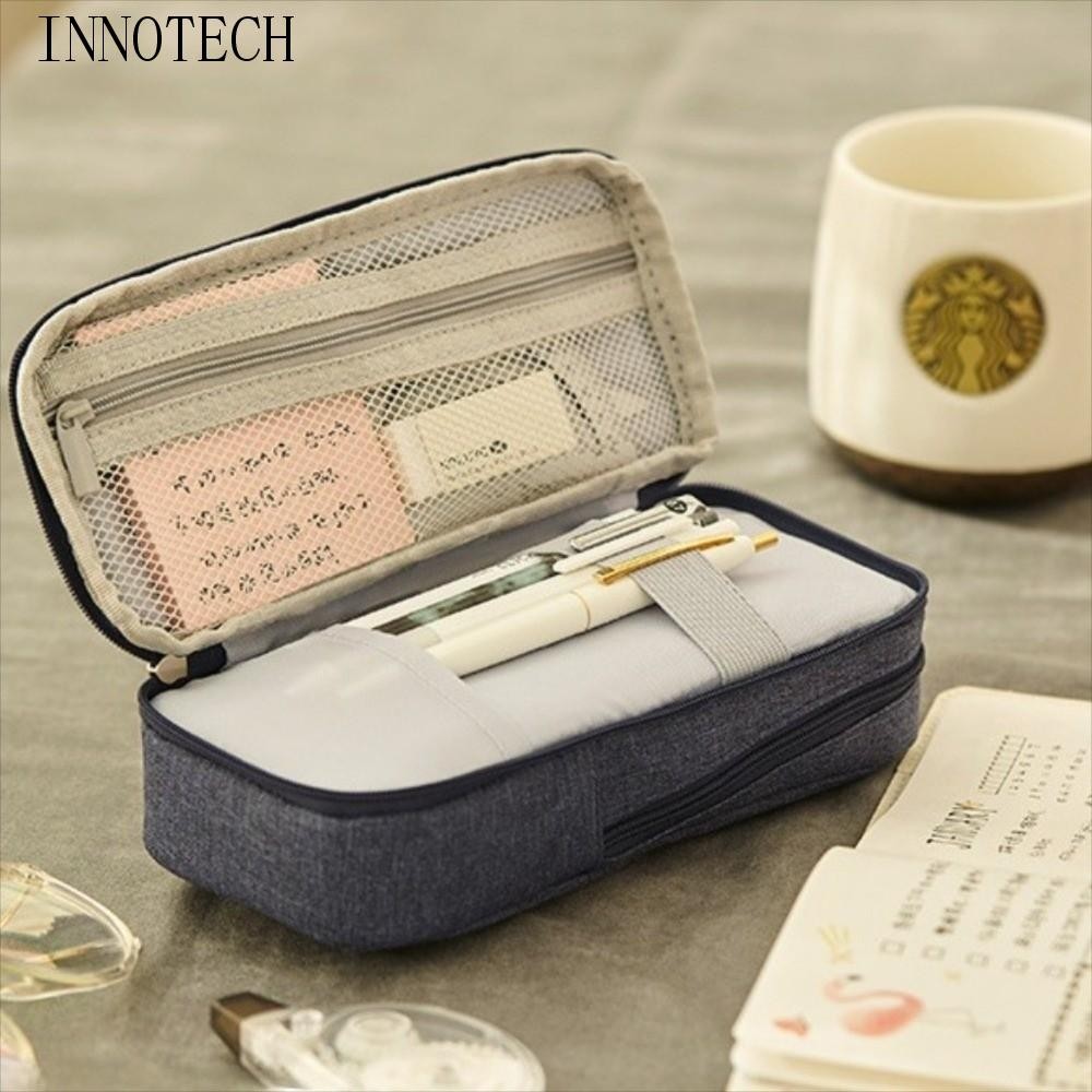 

Large-capacity Folding Pencil Case Double-layer Aesthetic Pen Storage Bag Zipper Simple Student Stationary Boxes Study Supplies