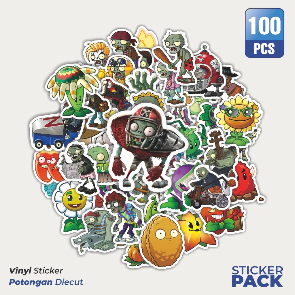 

Super Hemat! 100 PCS Stiker Game Series PLANT vs ZOMBIE Character Mix 9 Waterproof Aesthetic- Untuk Laptop, Motor, dan Hem - Paper Stationery Pack