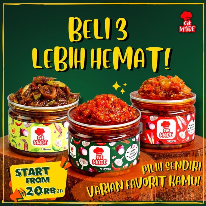 

[TERLARIS] Paket Hemat Isi 3 - Sambal Cik Made - KOREK MANADO[TERLARIS ]