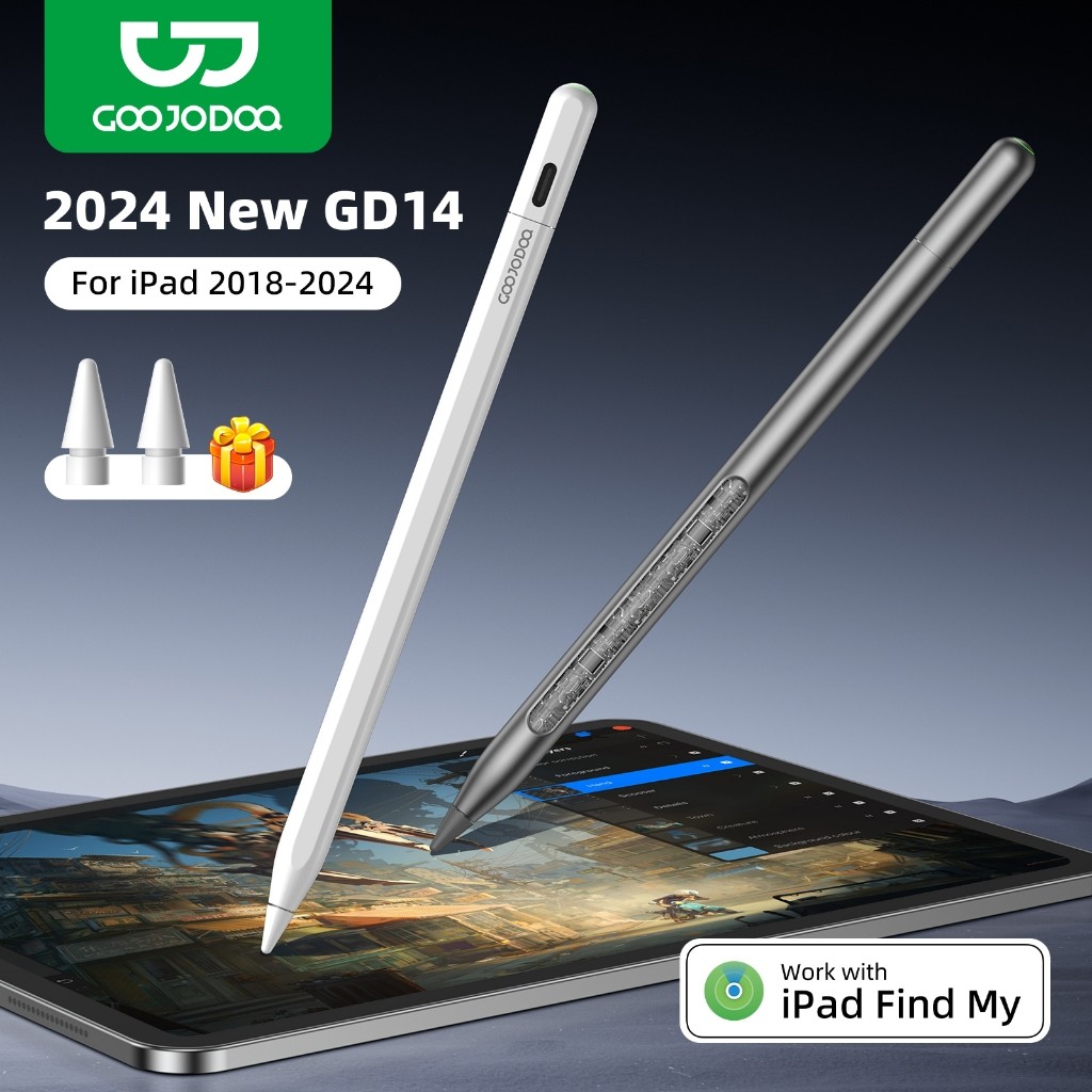 

GOOJODOQ GD14 2024 New Stylus Pen With Ipad Find My App And Custom Shortcut Keys For mini5 6 Air4 5 6 Pro11 13 12.9 2018-2024