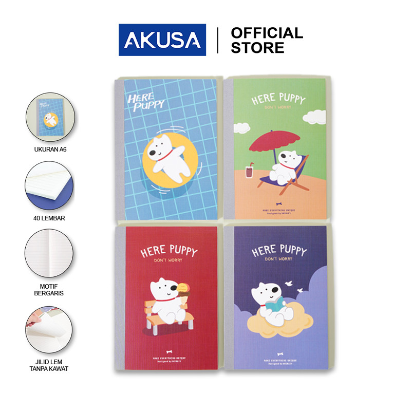 

AKUSA Notebook Buku Tulis A6 40 Lembar Motif Aesthetic Memo Stick Notes Kertas Lucu NB001