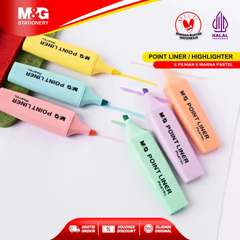 

M&G Highlighter Point Liner Marker Spidol Warna Unik Cerah Stabilo Scented Highlighter Pastel Tidak Merusak Catatan Bau Tidak Tajam