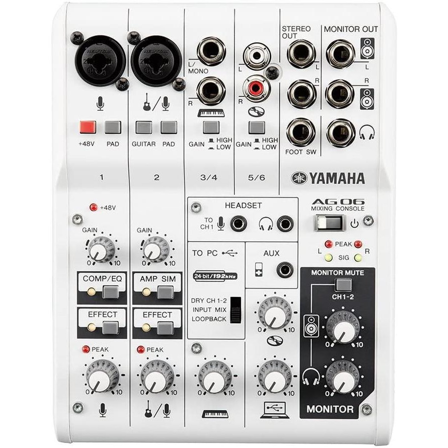 Yamaha AG06 / AG-06/ AG 06 Mixer and USB Interface Recording 6 Channel