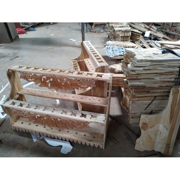 

Jagrag jagrak keris jati isi 20 ukiran Jepara FA2524