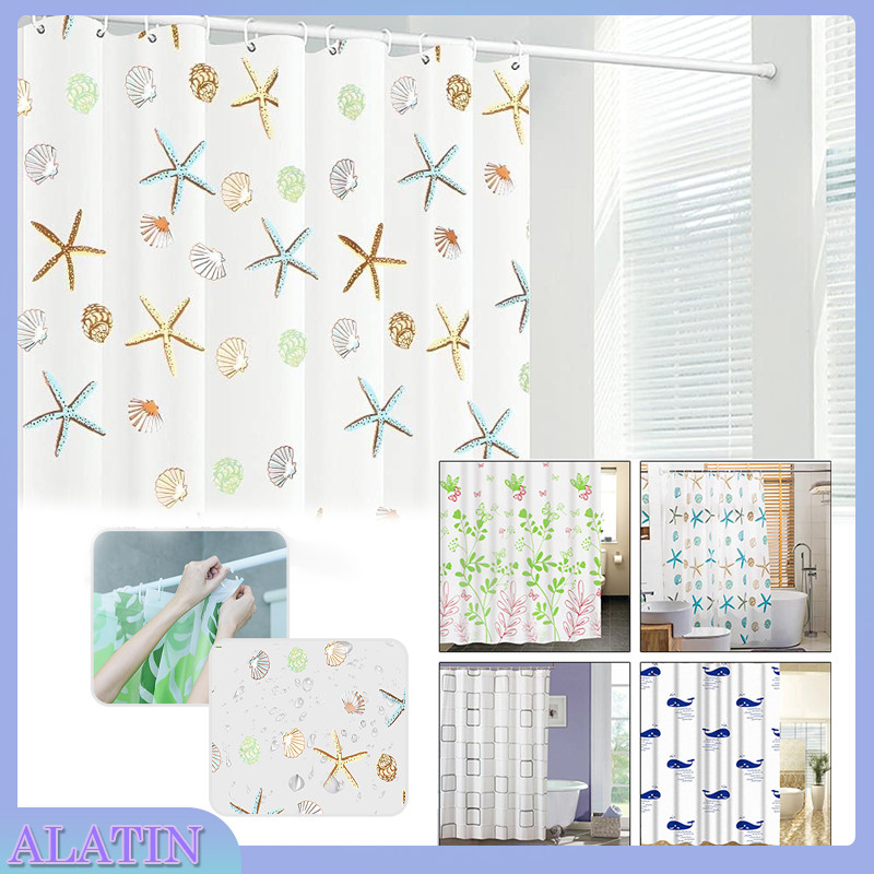 Tirai Kamar Mandi Anti Air Tebal 180x180 / Tirai Kamar Mandi Dengan Motif Cantik / Tirai Kamar Mandi