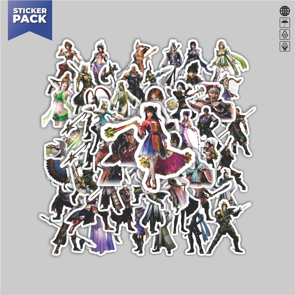 

[100PCS]Stiker Pack Stiker Gamae Series Dynasty Warriors Character Mix 3 Aesthetic Vinyl Anti Air Dekorasi Sticker Laptop Buku Journal Koper Helm Casing HP Gitar Helm Skateboard