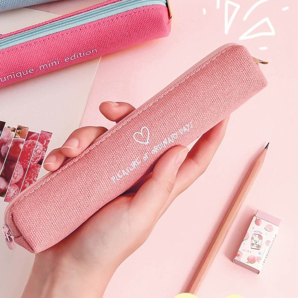 

New Simple Mini Pen Bag Portable Small Capacity Stationery Storage Bag Canvas Multi-function Pencil Case Universal