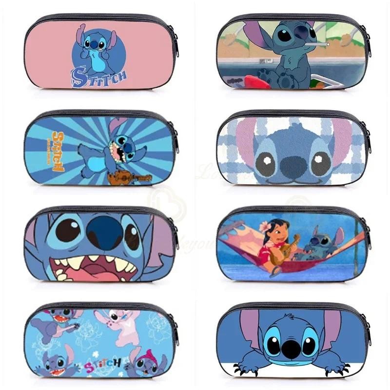

Anime Stitch Pencil Case Cartoon Large-capacity Student Print Canvas Zipper Pen Bag Multifunctional School Bag Stationery Box
