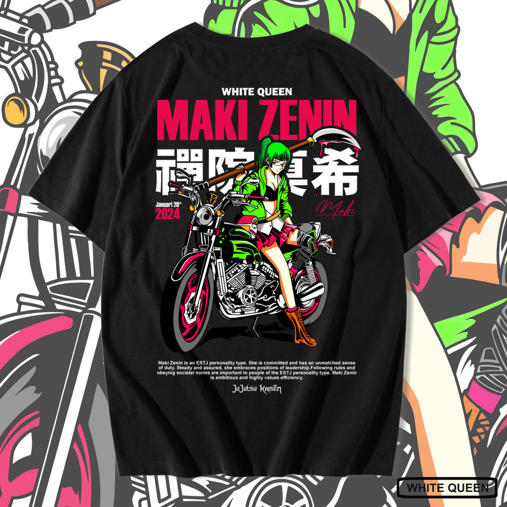 WHITE QUEEN - KAOS MAKI ZENIN JUJUTSU KAISEN MOTORCYCLE -  JUJUTSU KAISEN MAKI ZENIN MOTORCYCLE