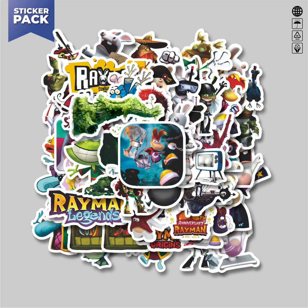 

[100PCS]Stiker Pack Stiker Game Series Rayman Universe Character Mix 1 Aesthetic Vinyl Anti Air Dekorasi Sticker Laptop Buku Journal Koper Helm Casing HP Gitar Helm Skateboard
