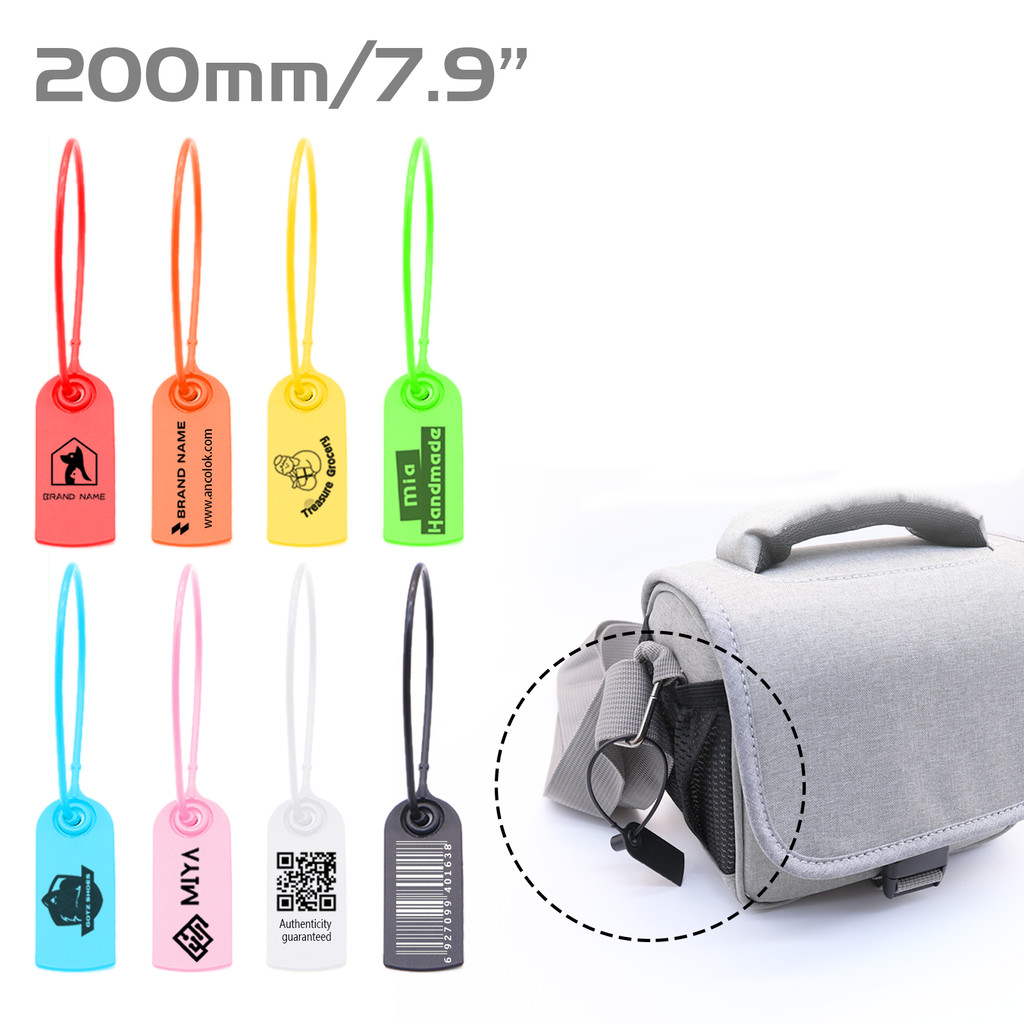 

Ancolok-Custom Print Tags for Clothing, Brand Labels, Safety of Clothes, Shoes, Bags, Plastic Tag, Anti-counterfeit, 100Pcs