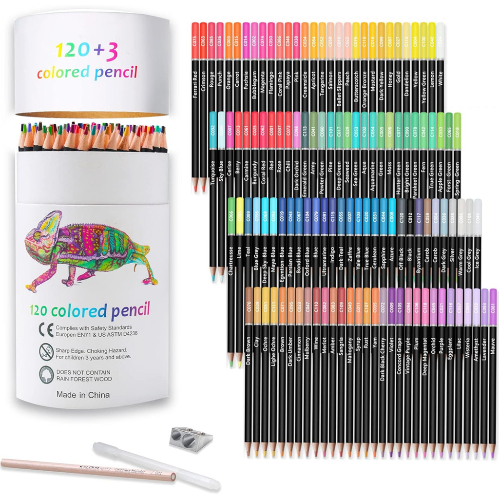 

KALOUR Premium Colored Pencils,Set of 120 Colors,Artists Soft Core with Vibrant Color,Ideal for Drawing Sketching Shading