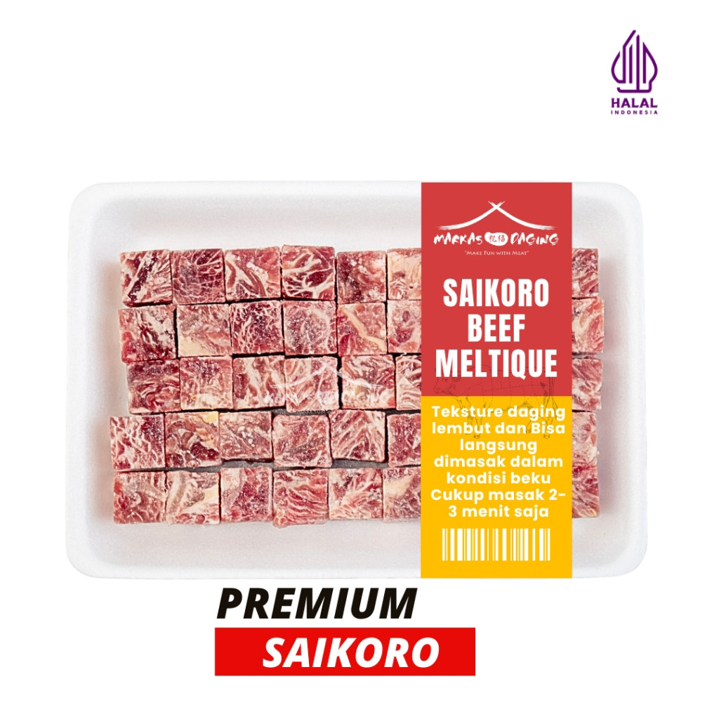 

SAIKORO BEEF WAGYU MELTIQUE CUBE / DAGING KOTAK / BBQ 500gram - Markasdaging