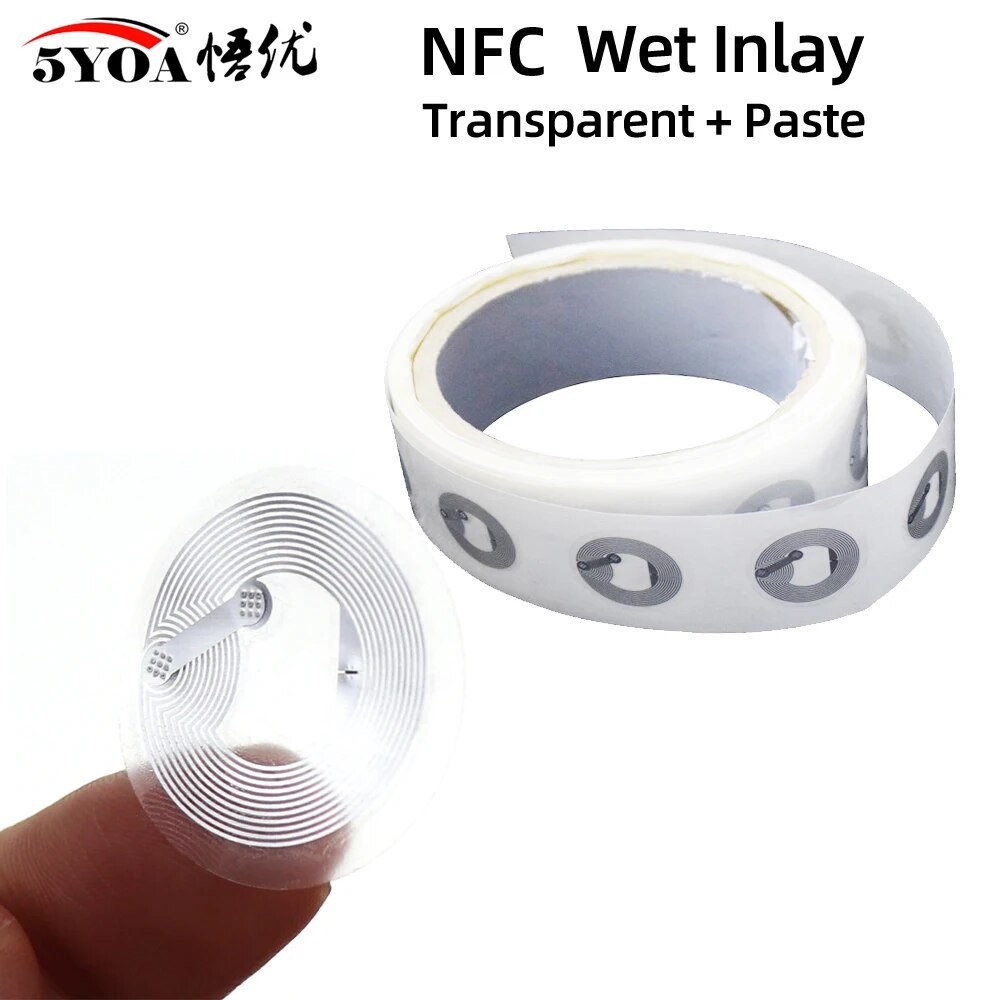 

5YOA 10pcs/lot Wet Inlay NFC Tag Nfc213 215 Label 213 Stickers Tags Lable Sticker 13.56mhz For Huawei Share Ios13 Shortcuts