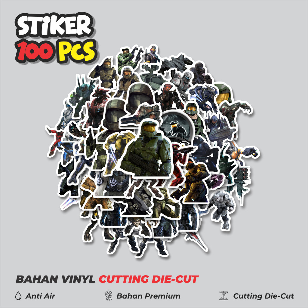 

Terbaru! 50 pcs Stiker Game Series Halo Karakter Mix 7 Dekorasi Lucu Kreatif untuk Notebook, Skateboard, HP