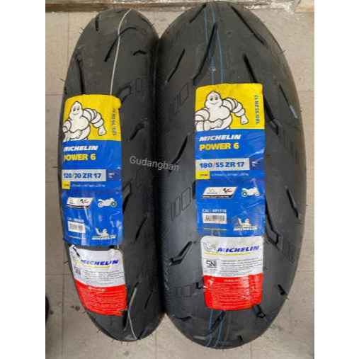 Paket / Satuan Ban Motor Ring 17 Michelin Power 6 120/70-17 & 180/55-17 Tubeless Import DOT 2024