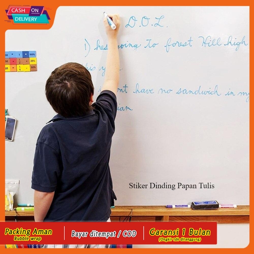 

Papan Tulis Belajar Stiker Dinding Anti Kotor Aman Whiteboard Flexible PVC 200 x 45 cm putih