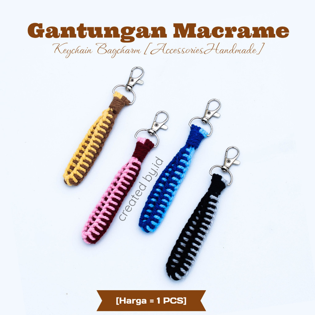Gantungan Kunci Macrame Handmade – Keychain Lucu Unik Bag Charm Lanyard
