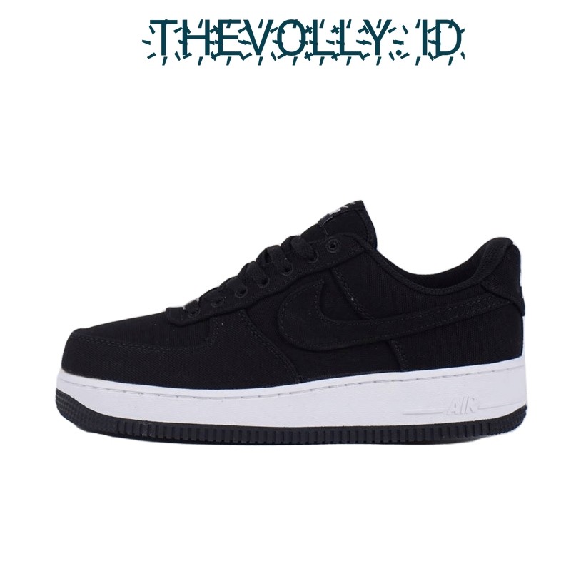 Sepatu Nike Air Force 1 Low Black Cavas BNIB Original / Sneakers Pria