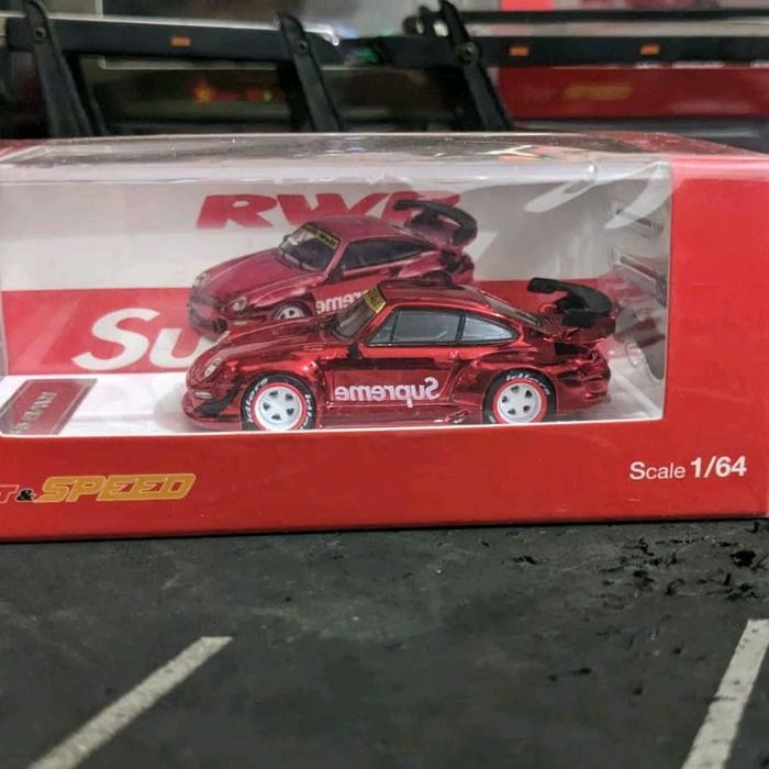 EX99... Diecast Fast & Speed Porsche RWB 993 Supreme Red Chrome Segel Kondisi new segel