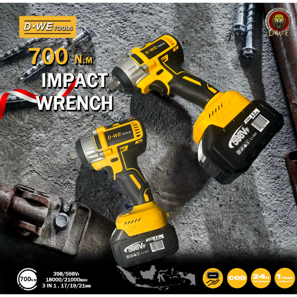 700N.M 598VF impact wrench apr cordless impact impact cordless impek baterai CORDLESS IMPACTWRENCH