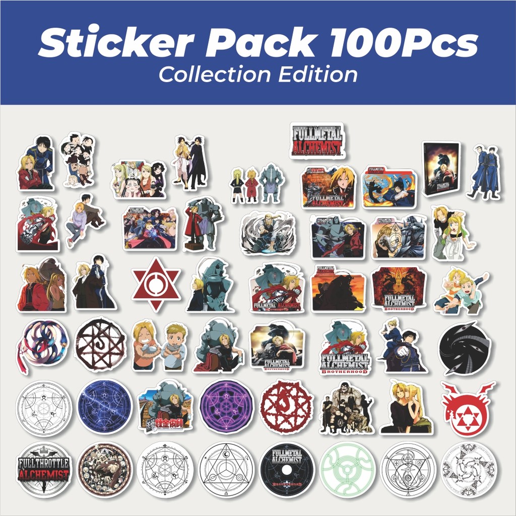 

Hot Stiker Anime Series Full Metal Alchemist Character Mix 1 Lucu Anti Air Stikers Berperekat Waterproof Sticker Decal Buat Motor Helm Buku Journal Koper Casing HP Laptop Botol Minum