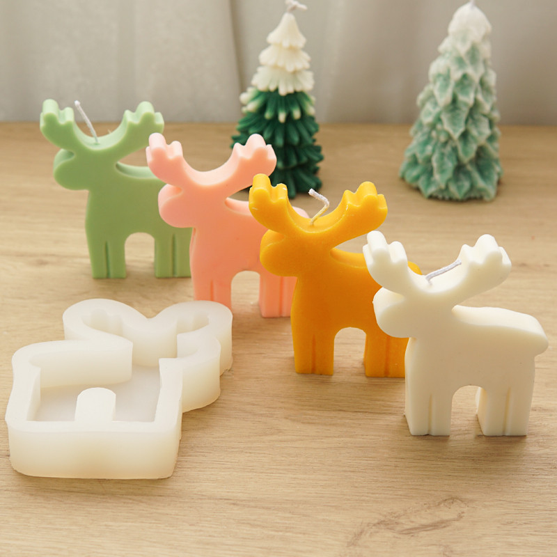 

Elk Candle Silicone mold DIY handmade Sika deer candle soap plaster crafts resin concrete mold gift
