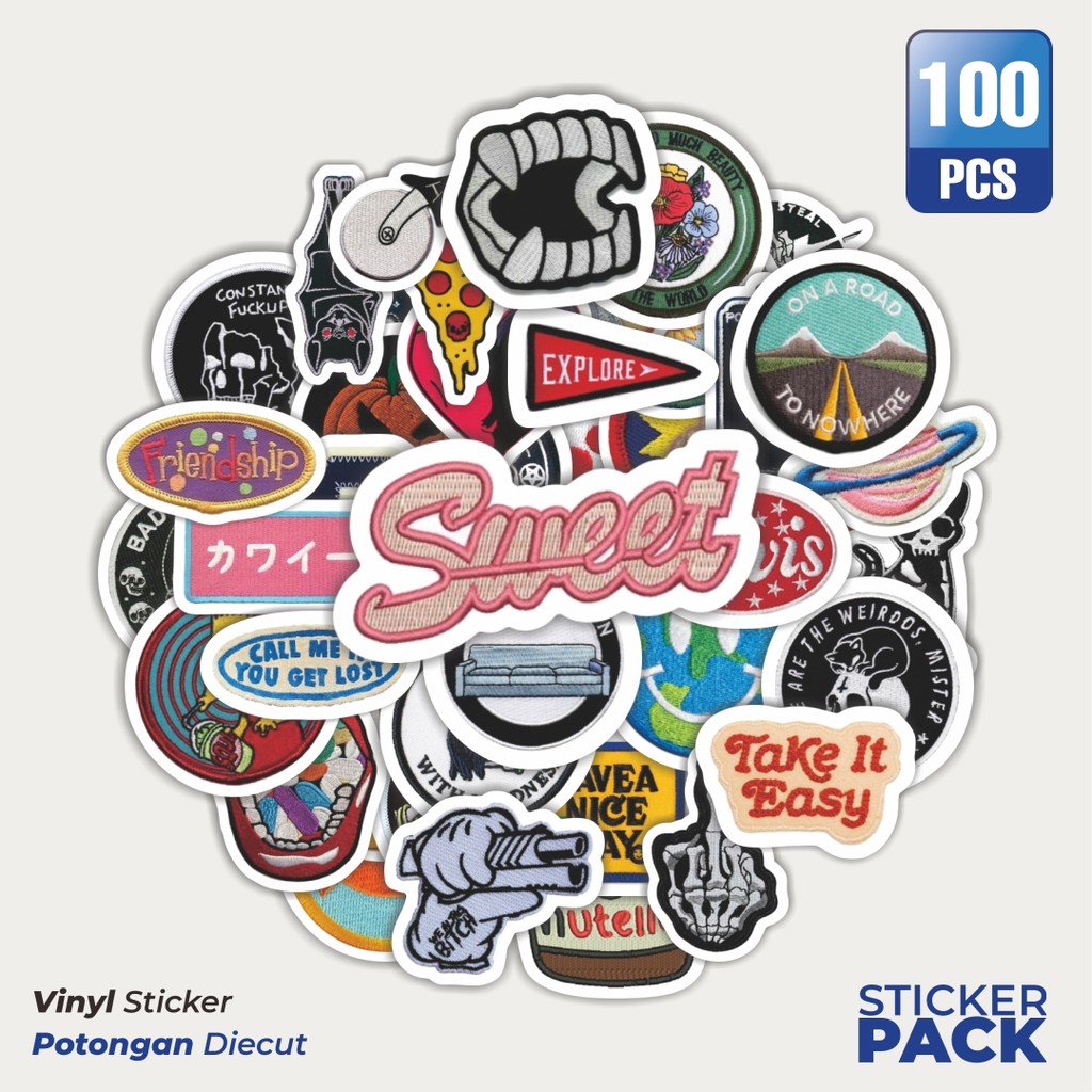 

Super Hemat! 100 PCS Stiker Patch V4 Waterproof Aesthetic- Untuk Laptop, Motor, dan Helm - Paper Stationery Pack