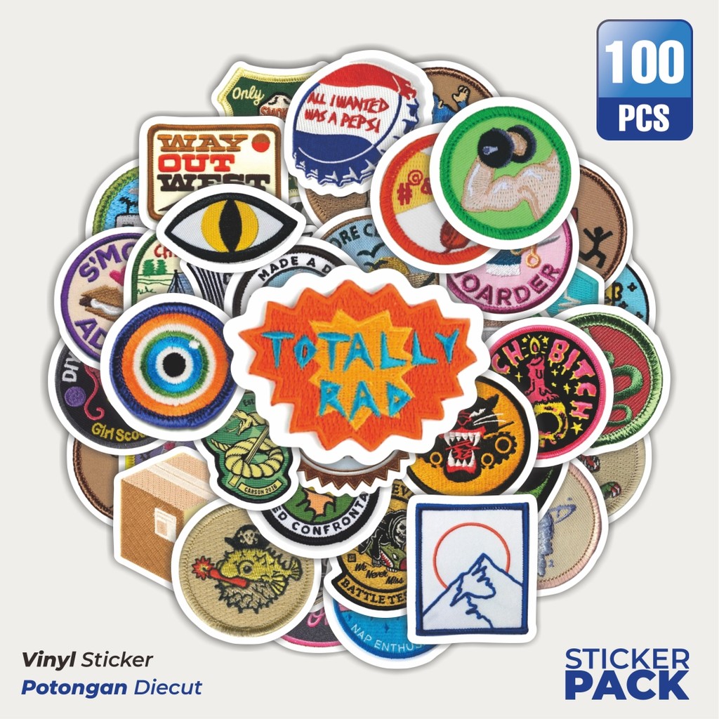 

Super Hemat! 100 PCS Stiker Patch V10 Waterproof Aesthetic- Untuk Laptop, Motor, dan Helm - Paper Stationery Pack