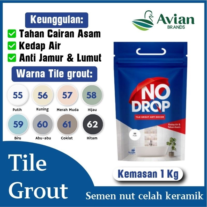 Semen Nat keramik kamar mandi kolam No Drop tile grout anti bocor kedap air tahan cairan asam warna 