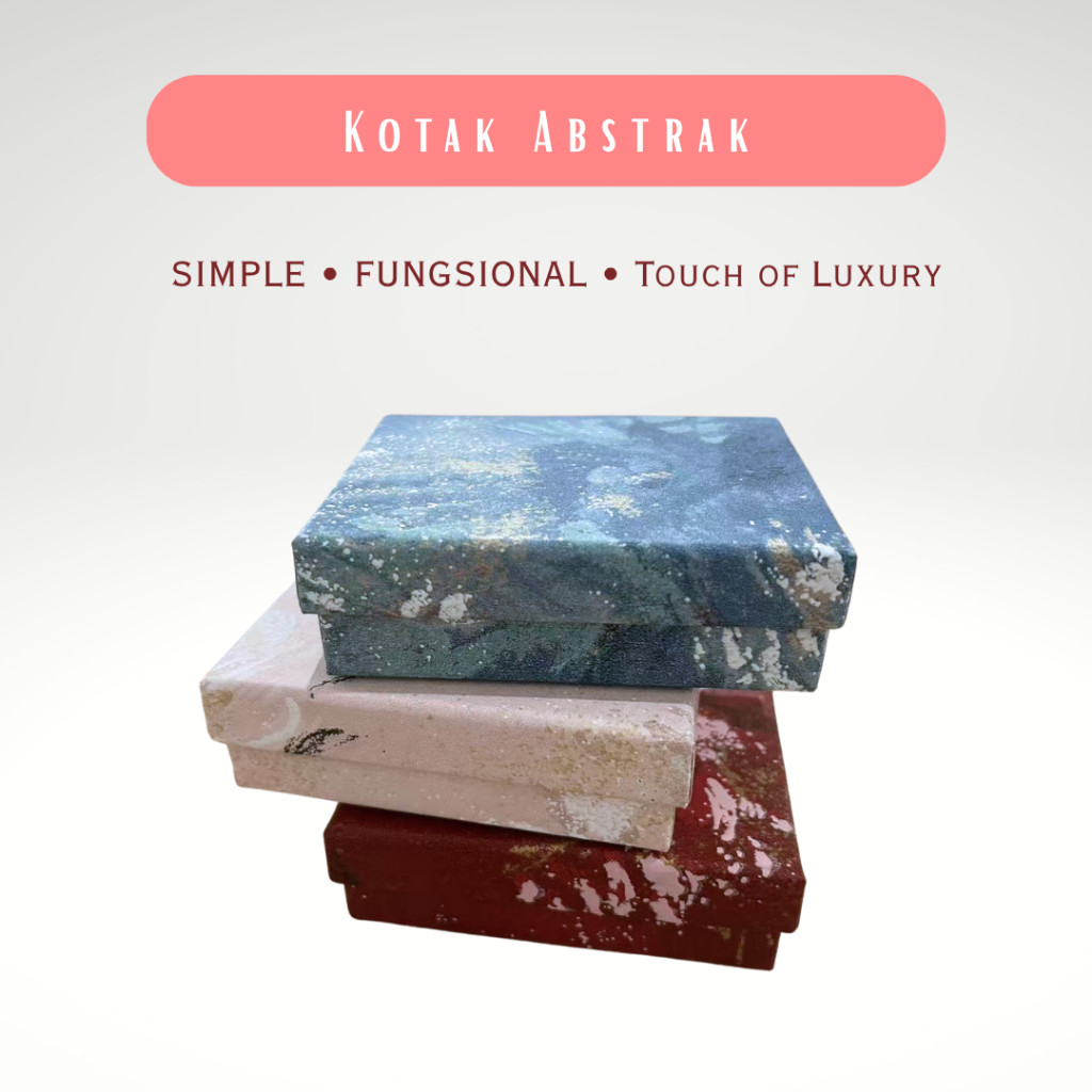 

(BISA COD) Kotak abstrak box hadiah perhiasan bahan premium size 7x9x3cm