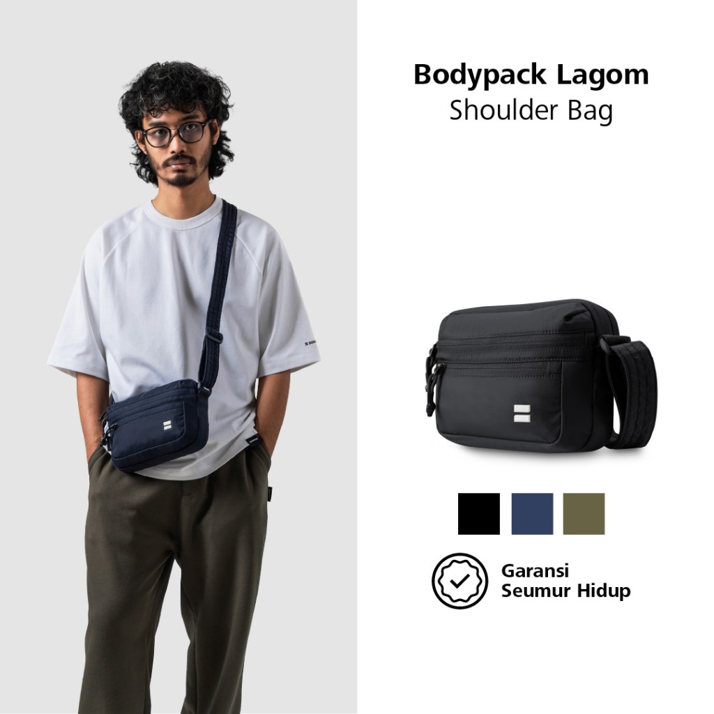Bodypack Lagom Shoulder Basic Shoulder Bag 14 Inch Tas Selempang Travel Simpel Durable Praktis