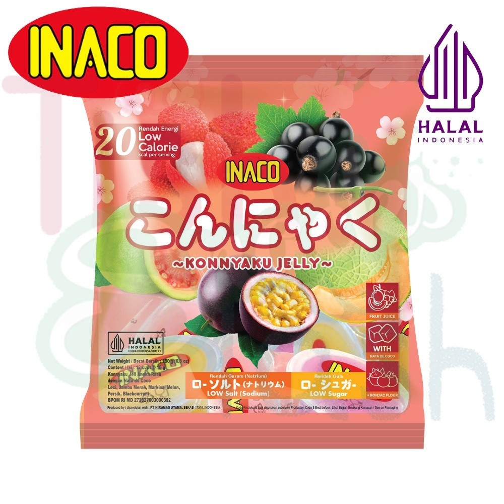 

Inaco Konnyaku Jelly 180gr - Low Calorie,Low Natrium,Low Sodium,Low Sugar Nata De Coco PAKET GROSIR