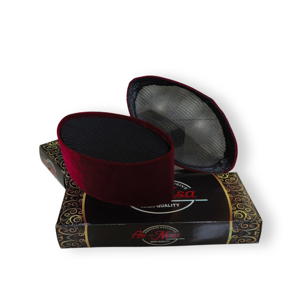 GUDANG PECI PRIANGAN Peci Merah Marun An Nisa Peci Kopiah Songkok Nasional Model Full Ac Tinggi 7 8 