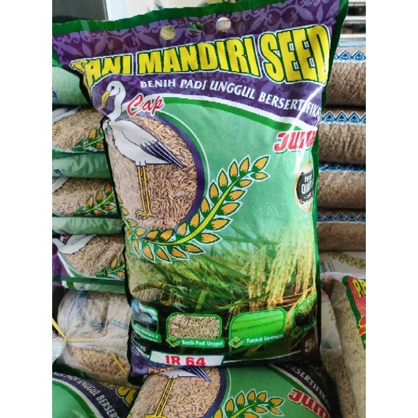 Benih Padi Unggul Bersertifikat IR 64 SS Super Seed 5 Kg