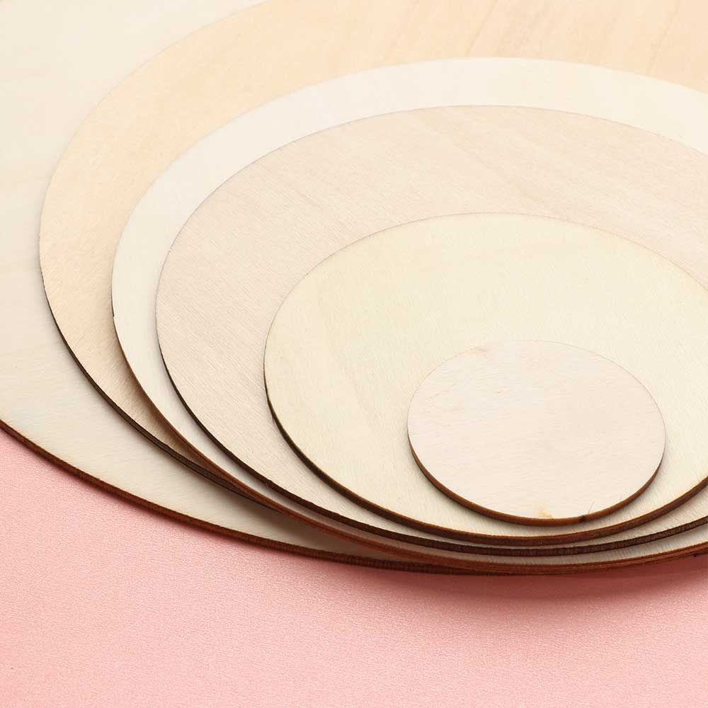 

10pcs 10-30cm Round Wood Pieces Wood Circles Blank Plaque for DIY Craft Pyrography Projects Games Scrapbooking Building Model