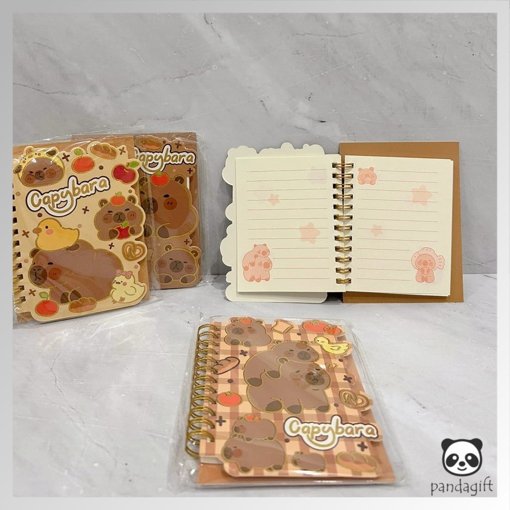 

Notebook Ring Buku Diary Catatan Aesthetic Coil Book Glitter Capybara 60 Lembar UK 10 x 13 - GG0647