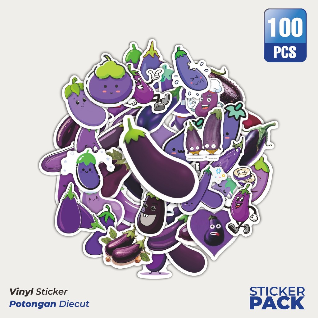 

Super Hemat! 100 PCS Stiker Tumbuhan Terong Waterproof Aesthetic- Untuk Laptop, Motor, dan Helm - Paper Stationery Pack