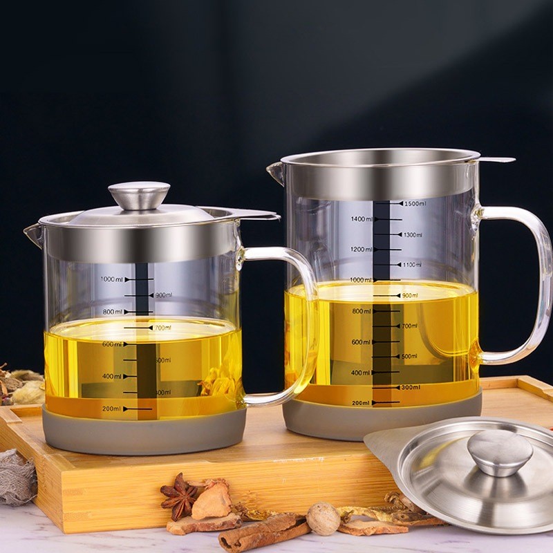 Sale Oil Pot Wadah Penyaring Minyak Tempat Penyaringan Oil Pot Tempat Saringan Minyak Kaca Borosilik